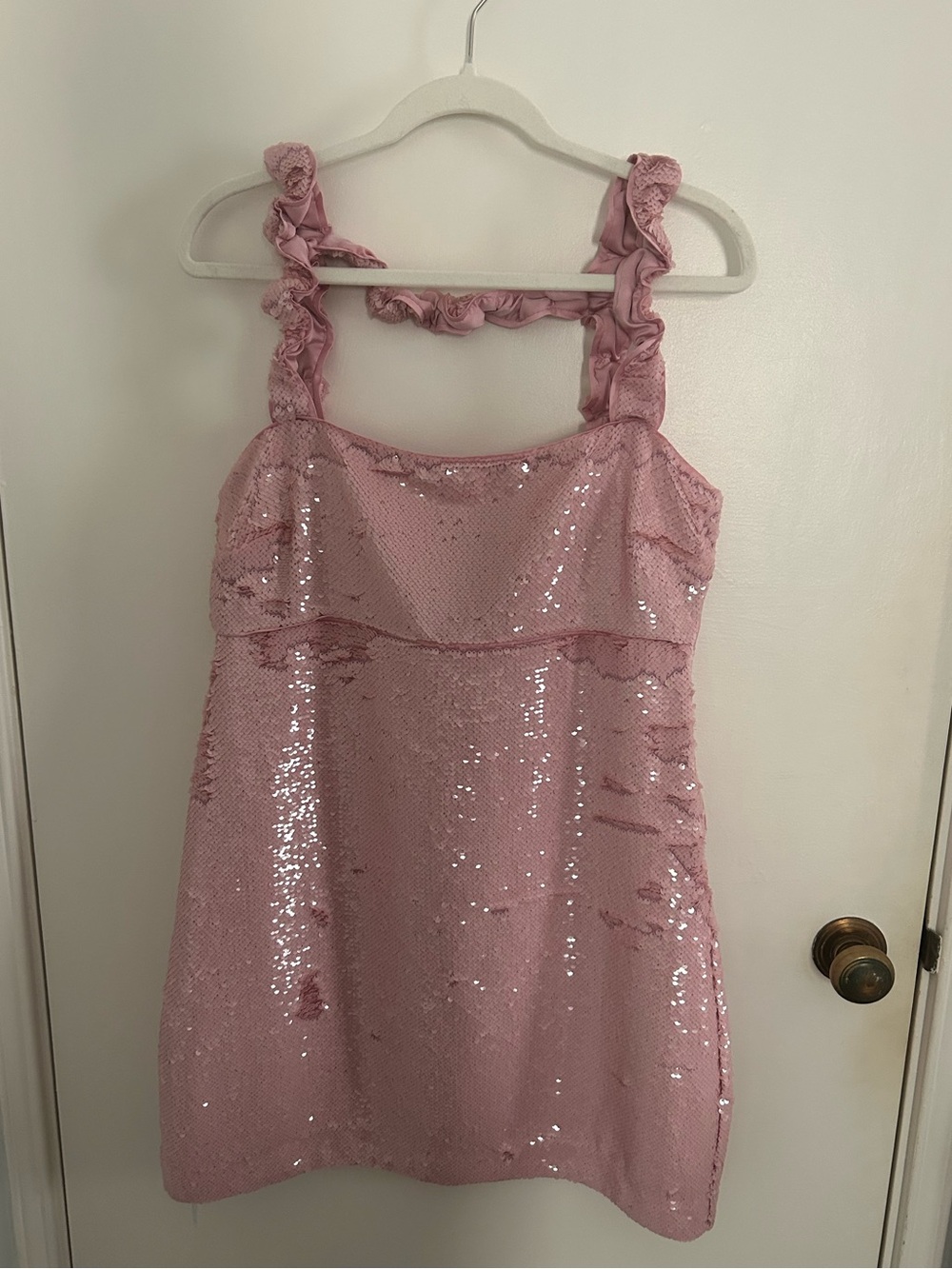 Ganni Pink Sequin Mini Dress